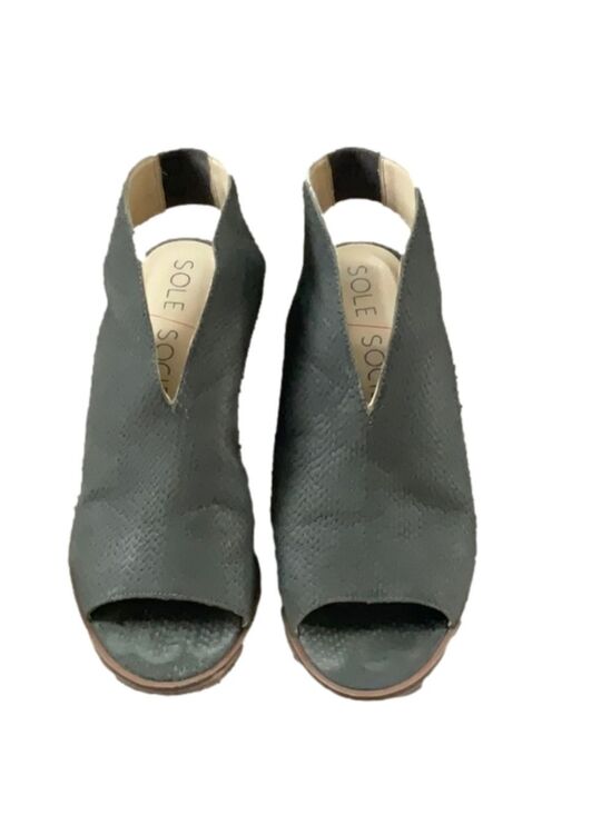 Sole Society Shoes - Sole Society Terran Sandal Slate Gray Leather US 9